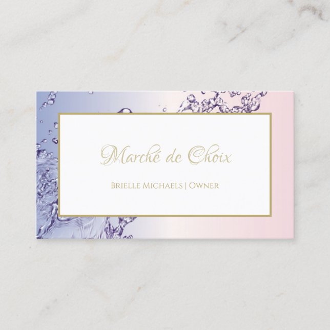 Blush Water Salon Owner Business Card (Front)