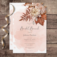 Blush Watercolor Autumn Modern Bridal Brunch