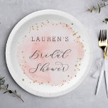Blush Watercolor Circle Bridal Shower Paper Plate<br><div class="desc">This bridal shower paper plate features a painted watercolor circle in blush pink with faux gold dots accents.  For more advanced customisation of this design,  please click the "Customise" button.  Matching items are also available.</div>