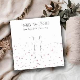 Blush Watercolor Confetti Bow Hair Clip Display Square Business Card