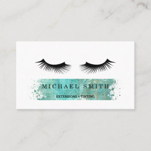 Blush Watercolor Eye Lash Services Business Card