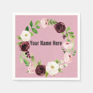 Blush Watercolor Floral Baby Shower Napkins