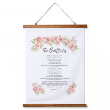 Blush Watercolor Floral Beatitudes Scripture