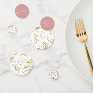 Blush Watercolor Floral Bridal Shower Confetti