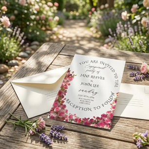 Blush Watercolor Floral Engagement Party Invitation