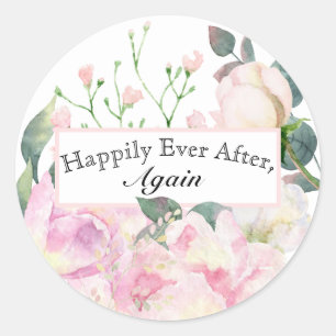 Blush Watercolor Floral Envelope Seal Stickers