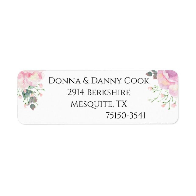 Blush Watercolor Floral Wedding (Front)