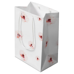 Blush Watercolor Floral Wedding Gift Bag