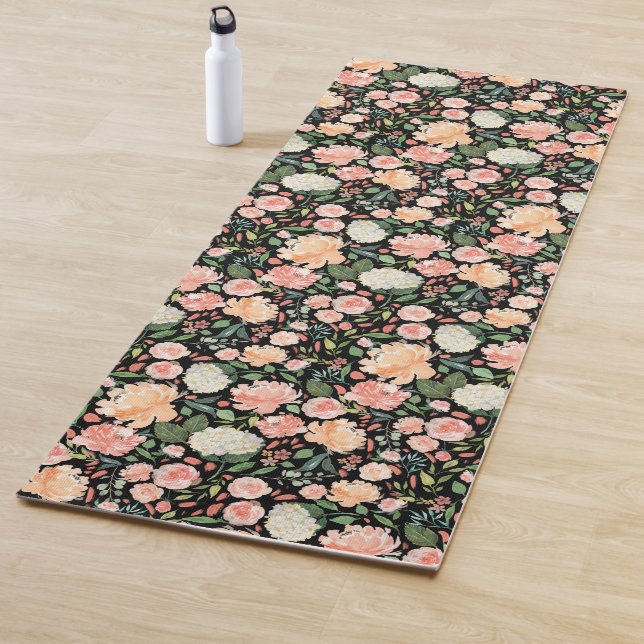 Blush Watercolor Floral Yoga Mat (In Situ)
