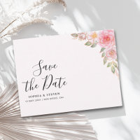 Blush Watercolor Florals with Gold Accents Wedding