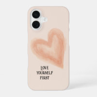 Blush Watercolor Heart 'Love Yourself First' 