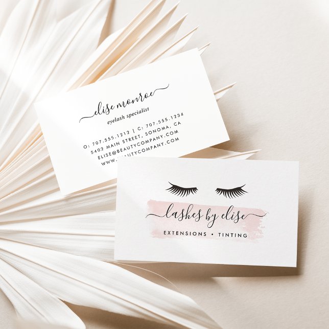 Blush Watercolor Lash Services Business Card (Creator Uploaded)