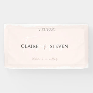 Blush Watercolor Overlay Wedding Welcome Banner