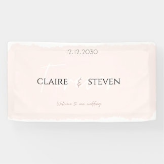 Blush Watercolor Overlay Wedding Welcome Banner