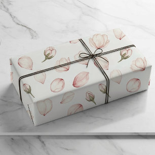 Blush Watercolor Petals Wrapping Paper