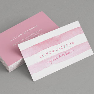 Blush watercolor stripes lips colour distributor business card