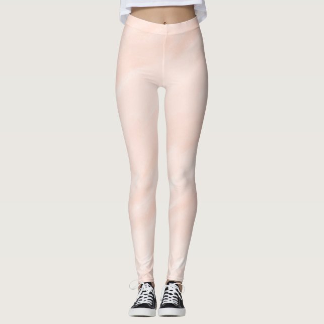 Blush Watercolor Wash Leggings (Front)