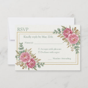 Blush Watercolor Wedding Response Card