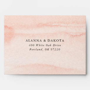 Blush Watercolor Wedding Return Address Envelope