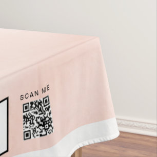 Blush Watercolor White Craft Show 60 x 84 Tablecloth