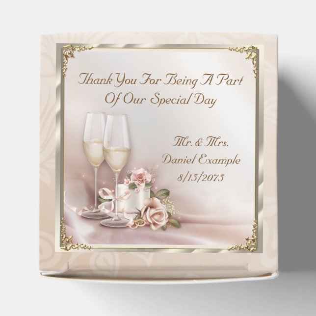 Blush Wedding Favour Gift Boxes (Top)