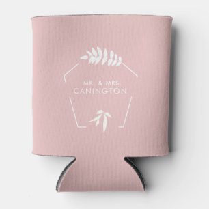 Blush Wedding Mr. & Mrs.  Can Cooler
