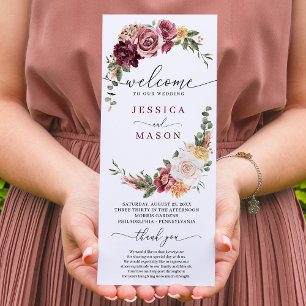 Blush Wedding Program Rustic Country Boho Programme