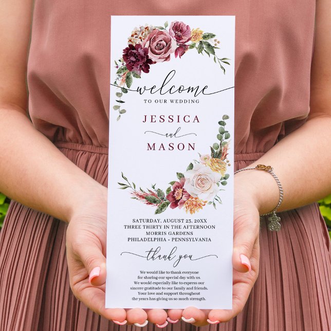 Blush Wedding Program Rustic Country Boho Programme (Creator Uploaded)