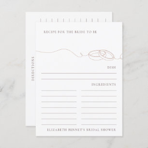 Blush Wedding Rings Bridal Shower Recipe Request  Postcard