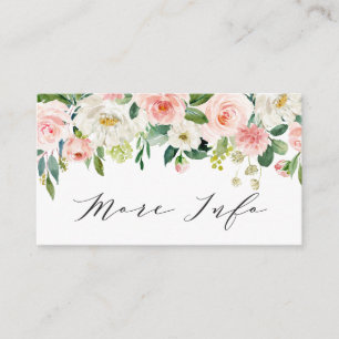 Blush White Bloom Floral Wedding Details Enclosure Card