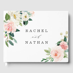 Blush White Bloom Floral Wedding Guestbook