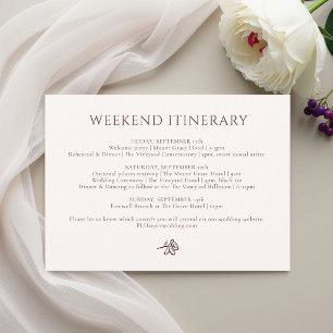 Blush White & Burgundy Elegant Floral Wedding Enclosure Card