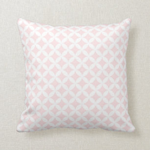 Blush White Circles Pattern Decorative Pillow