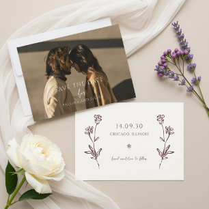 Blush White Full Bleed Elegant Floral Wedding Save The Date