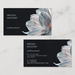 Blush White Magnolia Black Business Card