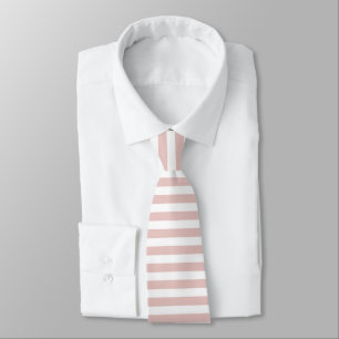 Blush White Stripes Pattern Classy Elegant Tie