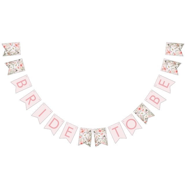 Blush Wildflowers Bride To Be Bunting Banner (All)