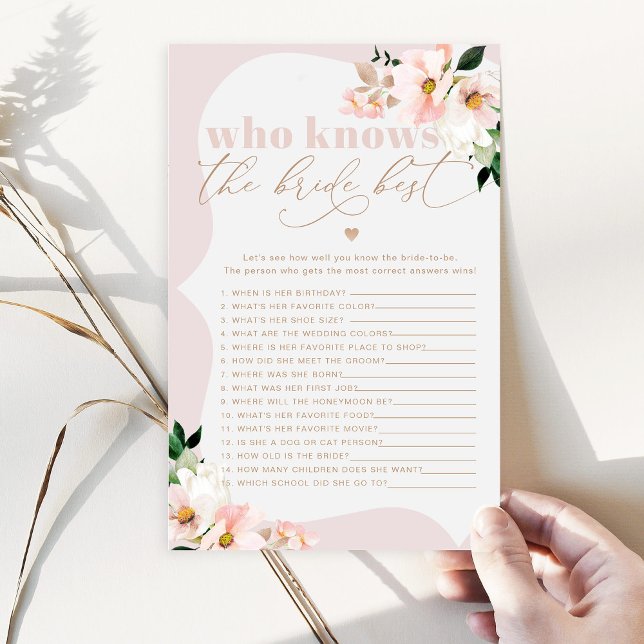 Blush wildflowers Who knows the bride best game (Creator Uploaded)