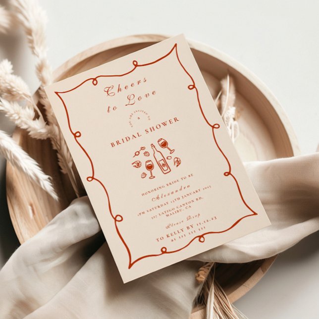 Blush Wine Citrus Bridal Shower Invitation (Creator Uploaded)