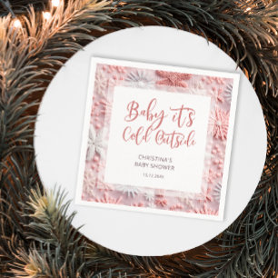 Blush Winter Christmas Baby Shower Napkins