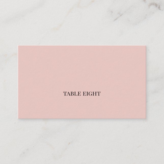 Blush with Black Modern Font Place Card (Front)