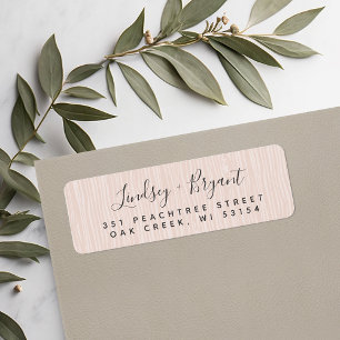 Blush Wood Grain Personalised Return Address