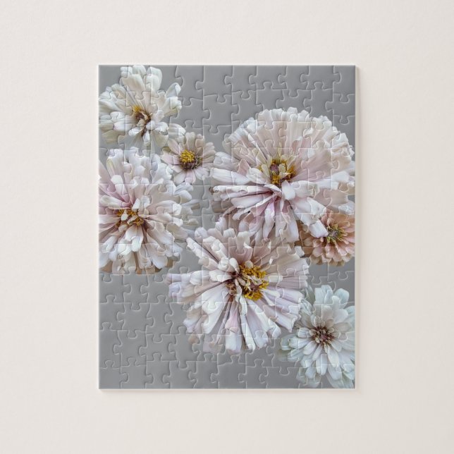 Blush Zinnia Collage Puzzle (Vertical)