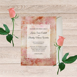 Blushed Floral Vintage Wedding Invite
