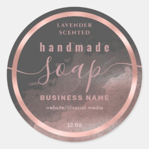 Blushed watercolor script handmade soap label