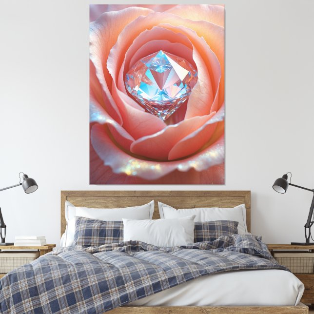 Blushfire Crystal Bloom Canvas Print (Insitu(Bedroom))