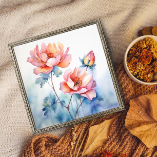 Blushing Beauty: Watercolor Pink Roses Photo Print