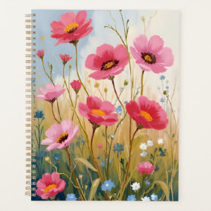 Blushing Blooms   Pink Flower Meadow Floral Planner