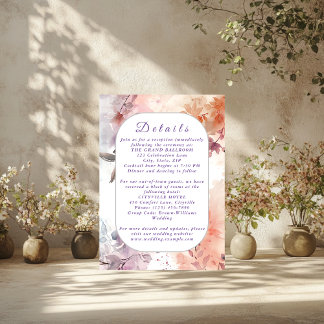 Blushing Blooms Watercolor Wedding Enclosure Card