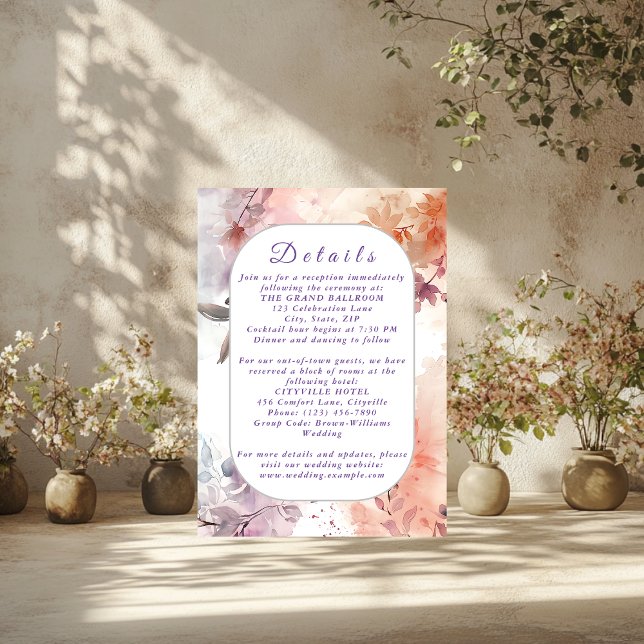 Blushing Blooms Watercolor Wedding Enclosure Card (Creator Uploaded)